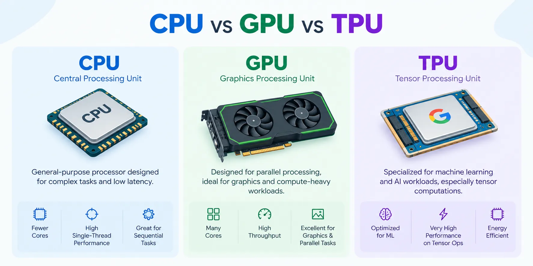 cpu vs gpu vs tpu